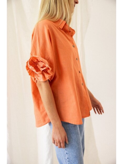 Orange linen shirt "Limone"