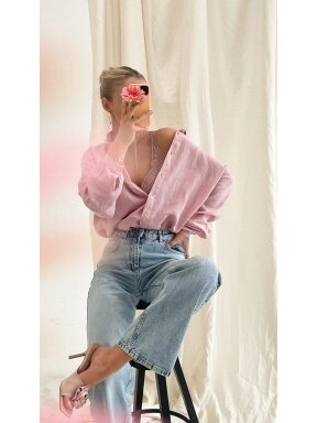 Ash Pink linen shirt "Basic"