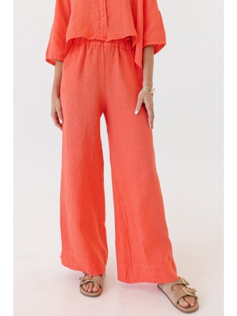 Coral linen trousers "Women"