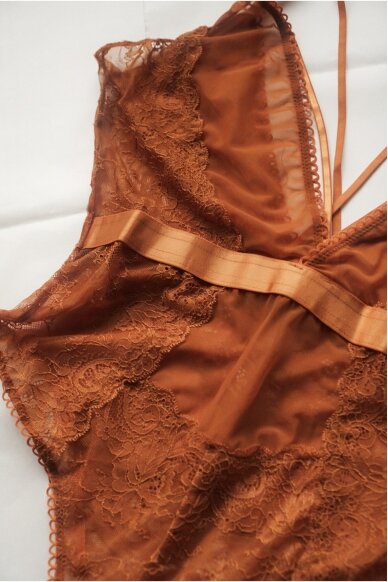Oh La La Cheri Paris Mustard Lingerie Bodysuit 2