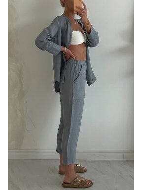 Gray linen trousers "Classy"