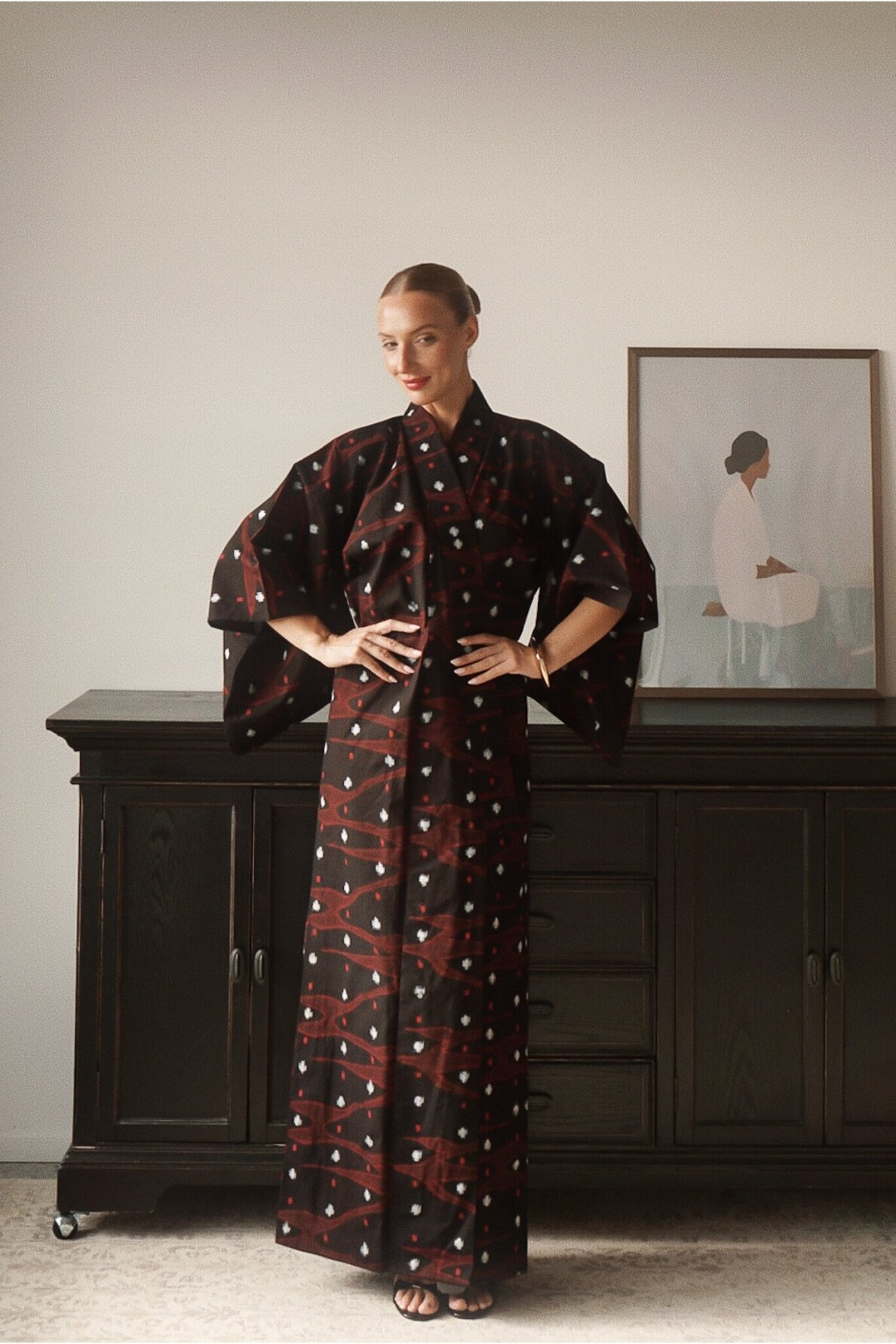 Vintage Authentic Japanese Kimono Hand Made One Size Vintage Authentic Japanese Kimono Hand Made One Size
