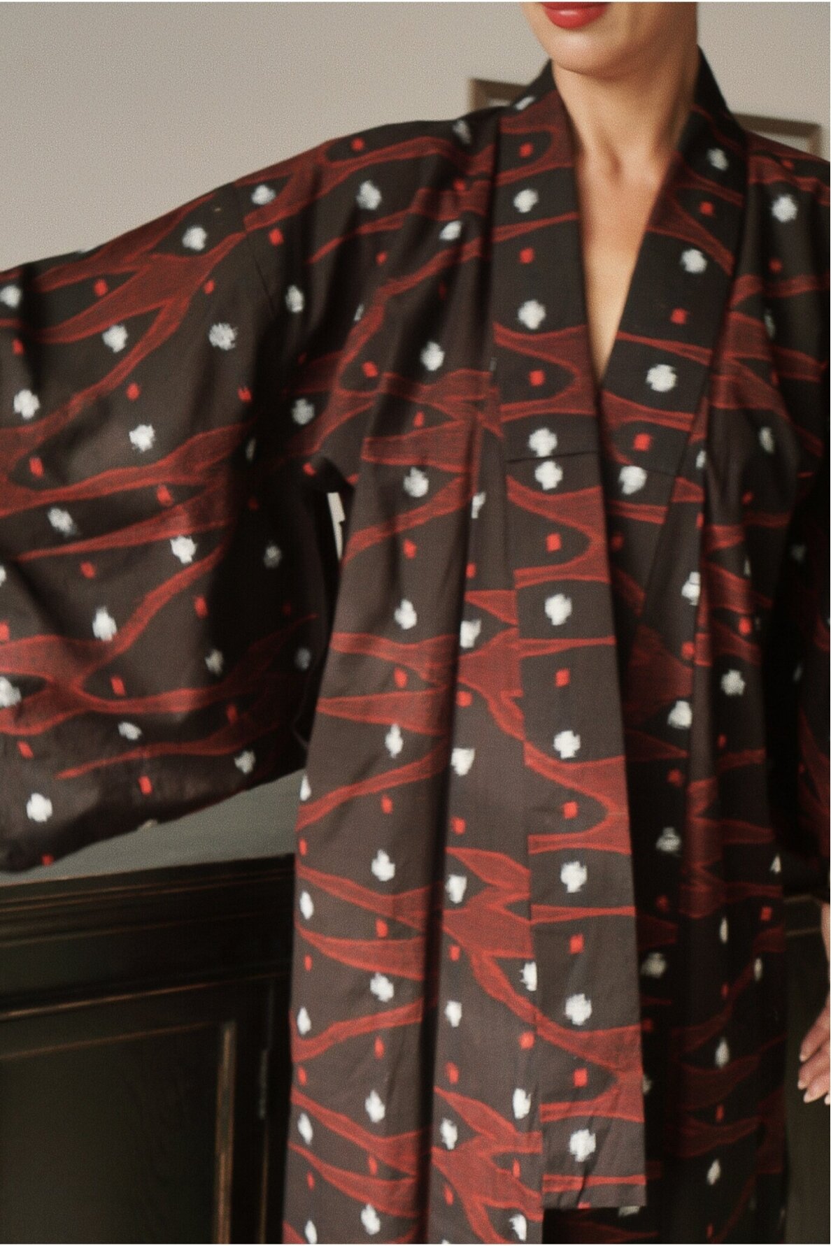 Vintage Authentic Japanese Kimono Hand Made One Size 2 Vintage Authentic Japanese Kimono Hand Made One Size 2