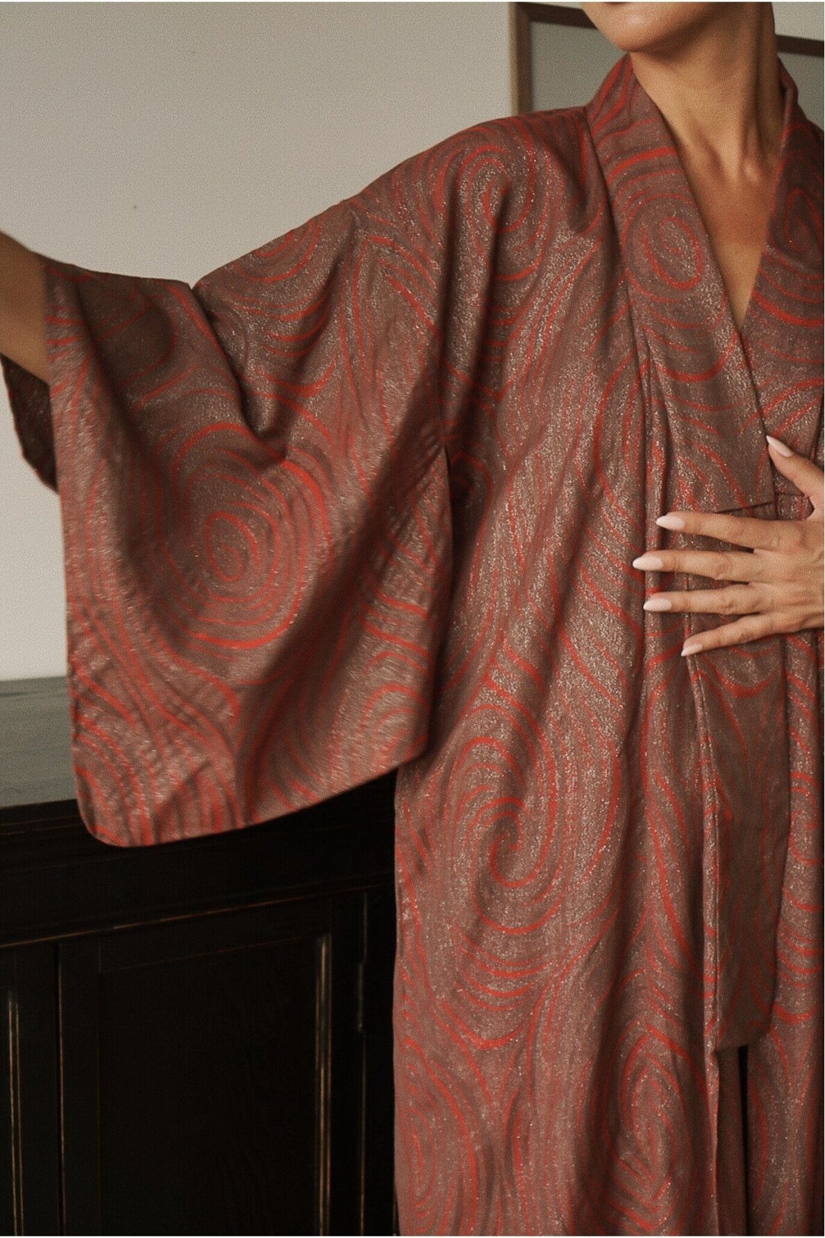 Vintage Authentic Japanese Kimono Hand Made One Size 2