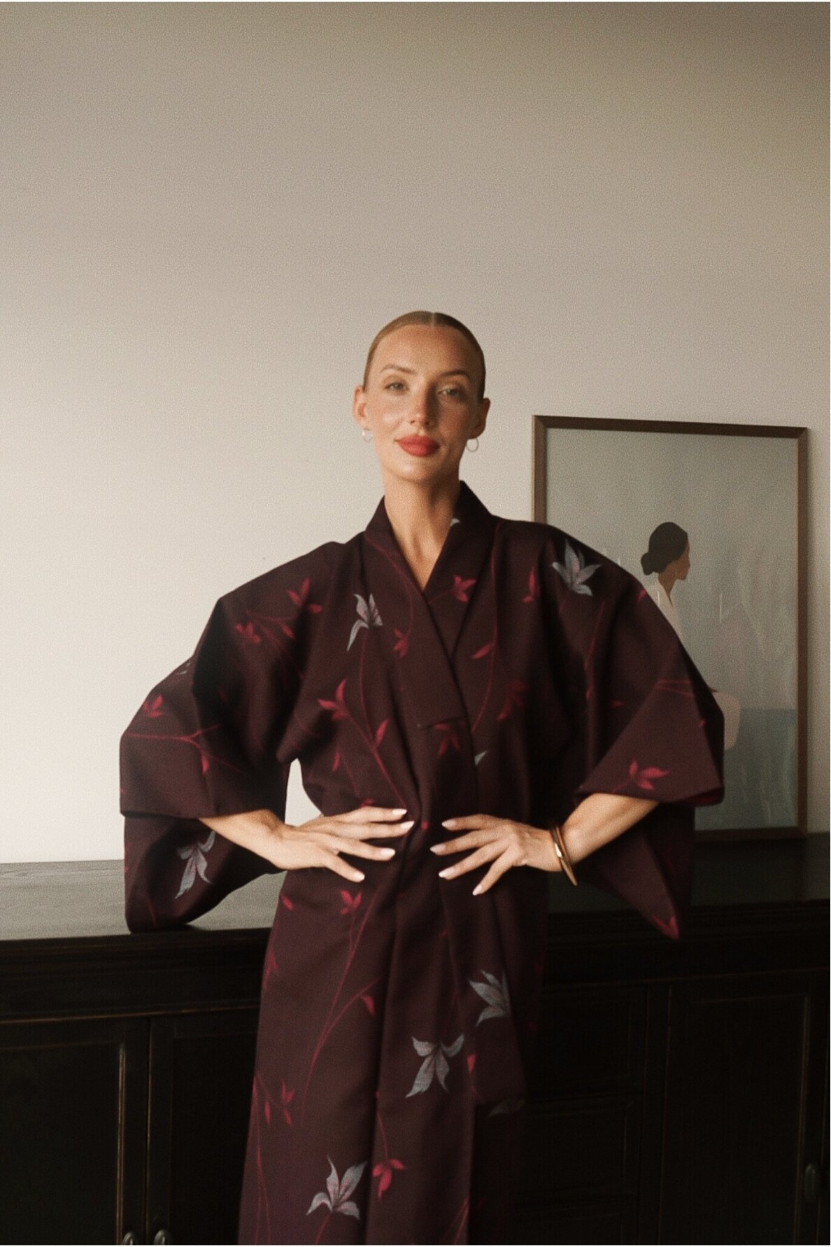 Vintage Authentic Japanese Kimono Hand Made One Size 4
