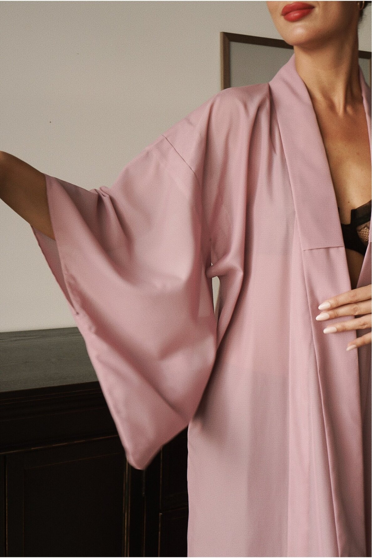 Vintage Authentic Japanese Kimono Hand Made One Size 6