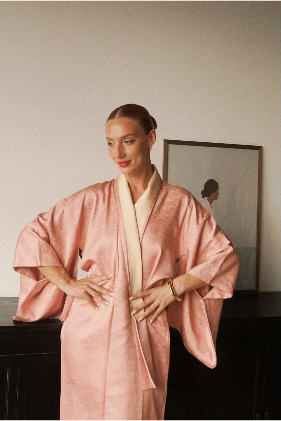 Vintage Authentic Japanese Kimono Hand Made One Size
