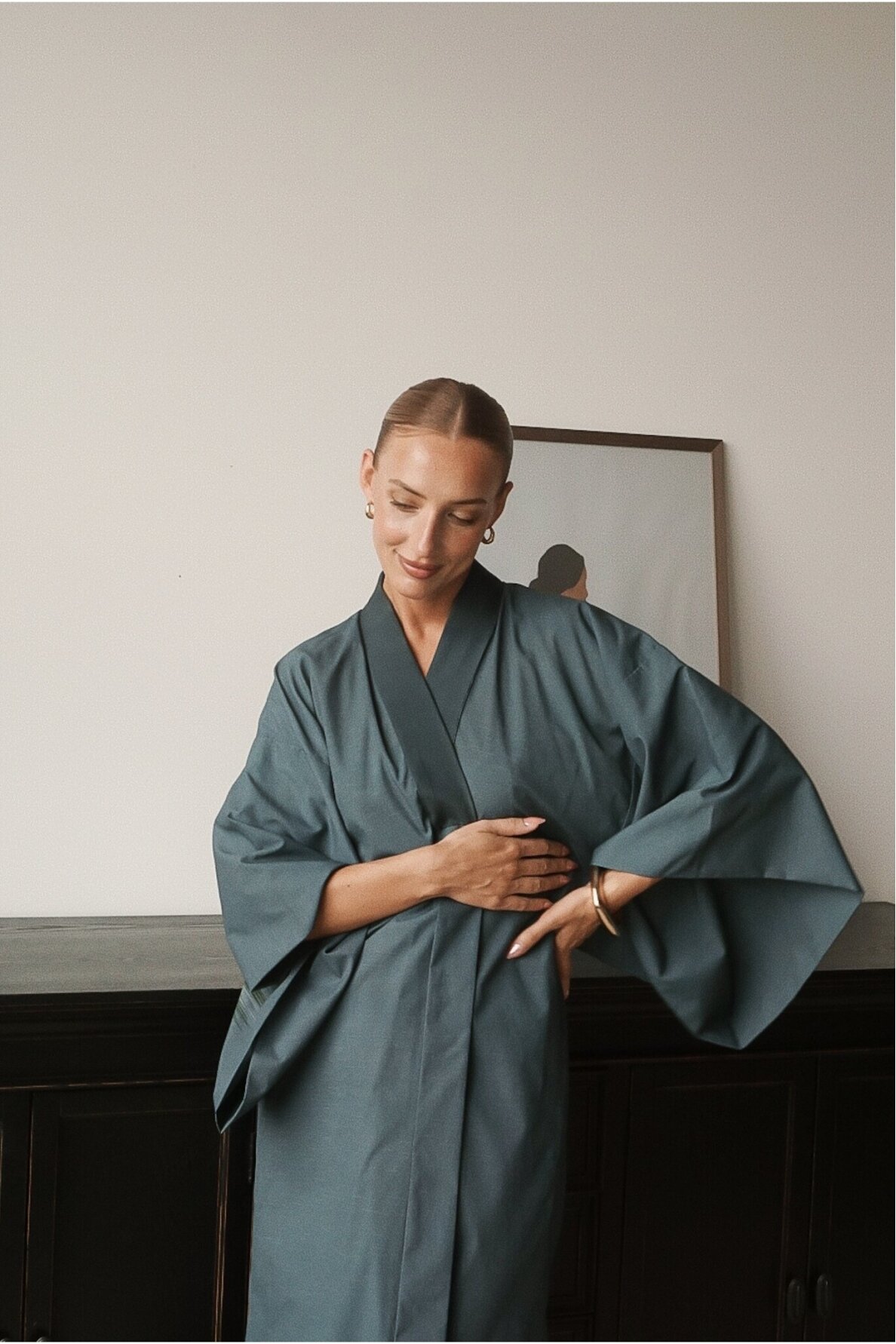 Vintage Authentic Japanese Kimono Hand Made One Size 2