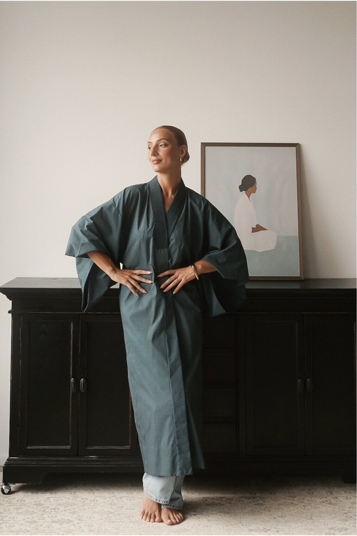 Vintage Authentic Japanese Kimono Hand Made One Size 4