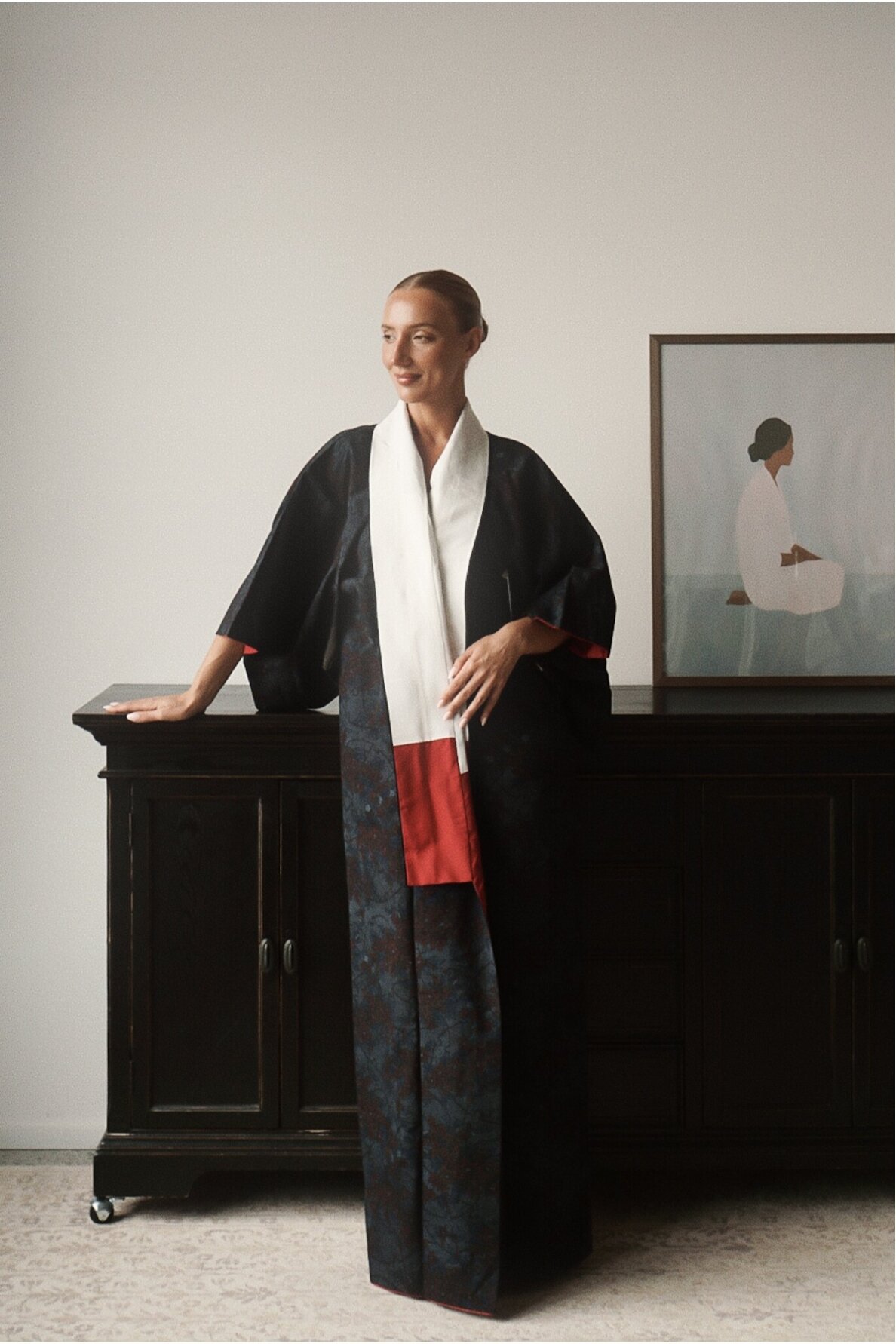 Vintage Authentic Japanese Kimono Hand Made One Size