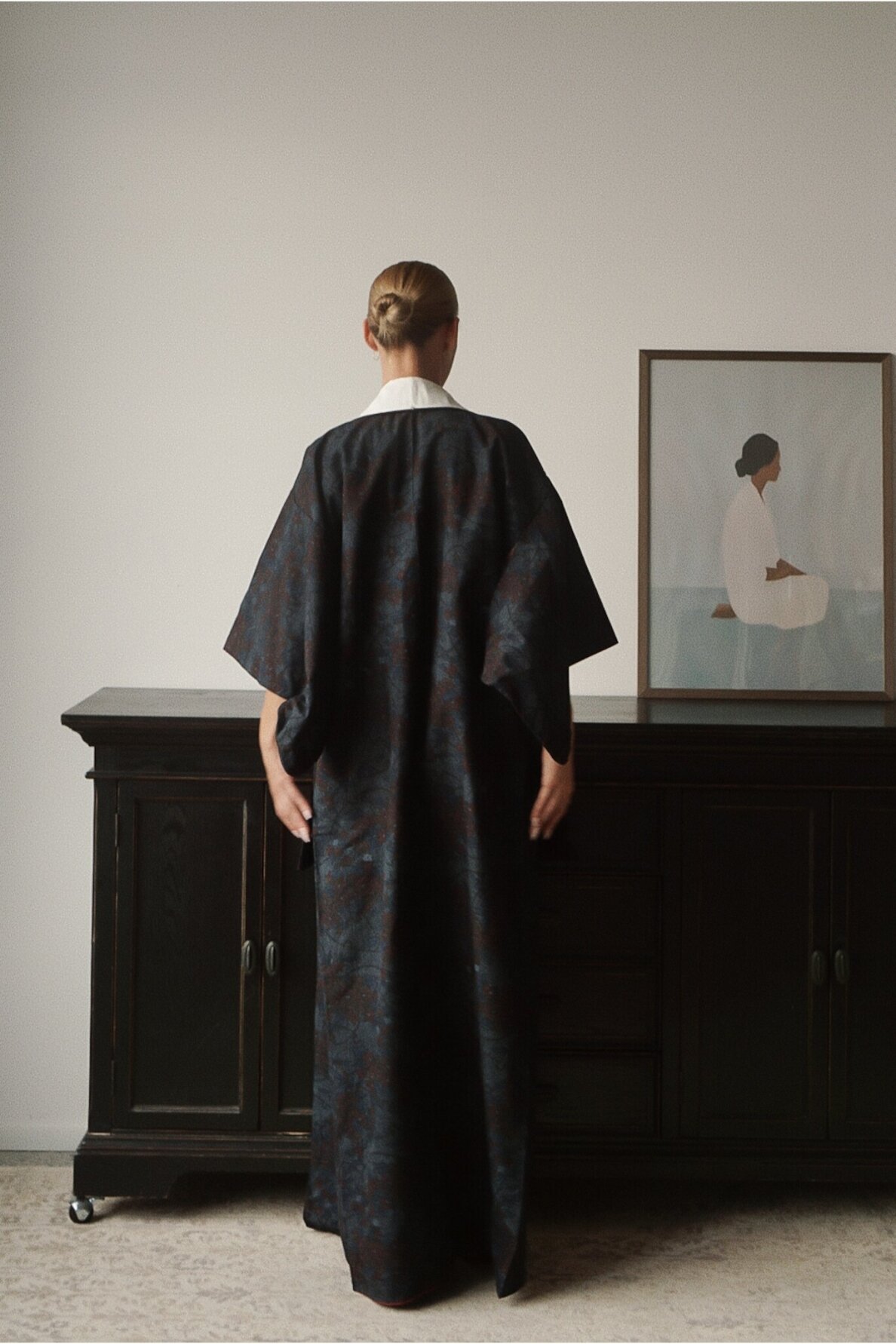 Vintage Authentic Japanese Kimono Hand Made One Size 1
