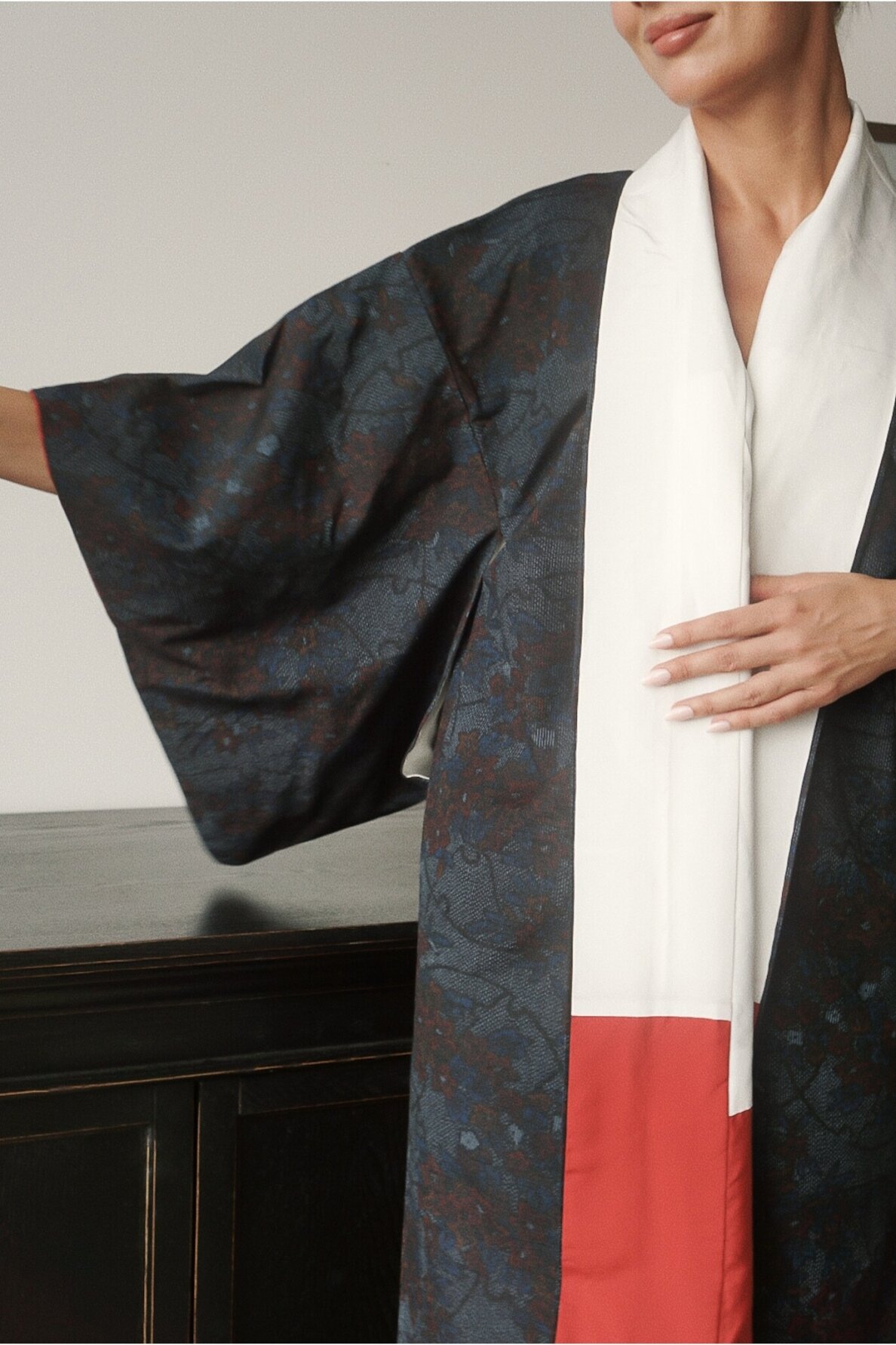 Vintage Authentic Japanese Kimono Hand Made One Size 3