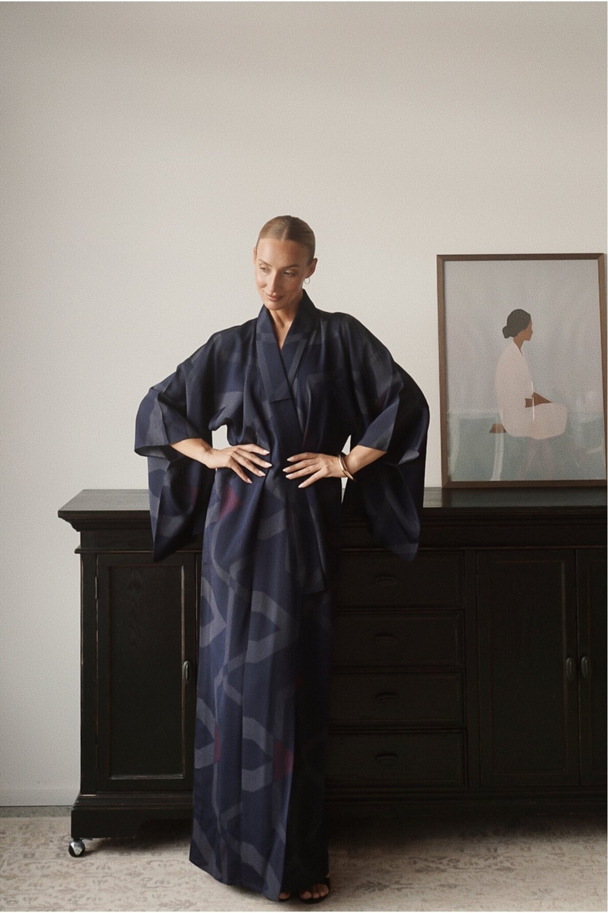 Vintage Authentic Japanese Kimono Hand Made One Size 3 Vintage Authentic Japanese Kimono Hand Made One Size 3