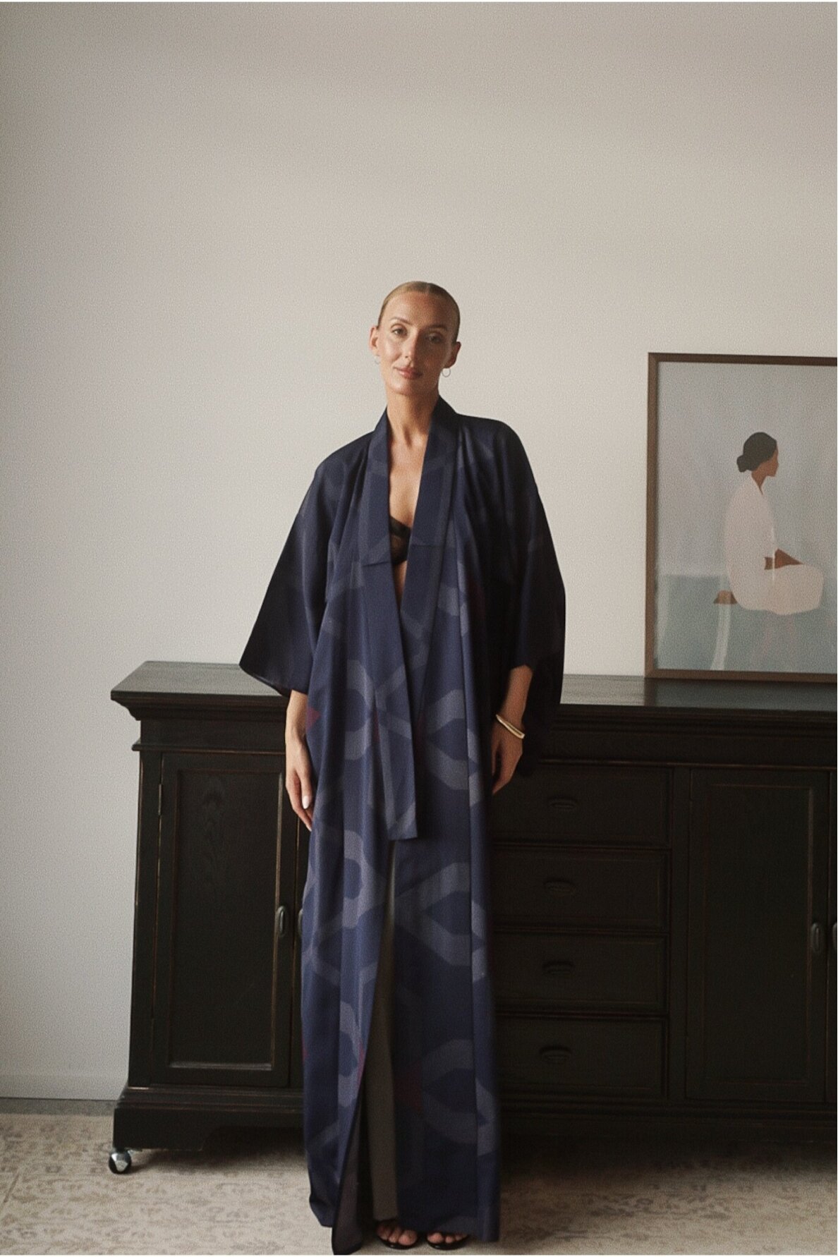 Vintage Authentic Japanese Kimono Hand Made One Size 1 Vintage Authentic Japanese Kimono Hand Made One Size 1