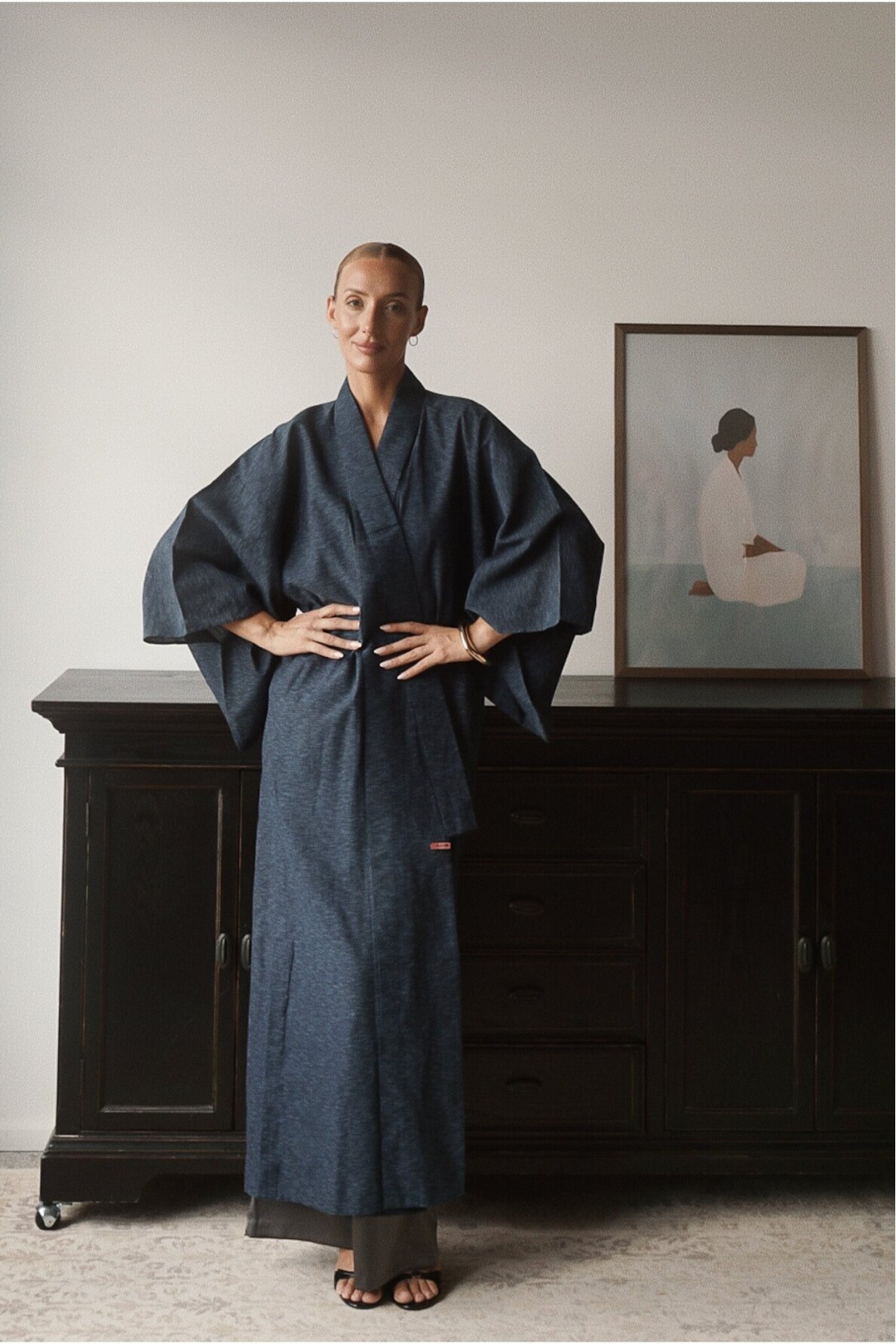 Vintage Authentic Japanese Kimono Hand Made One Size 1