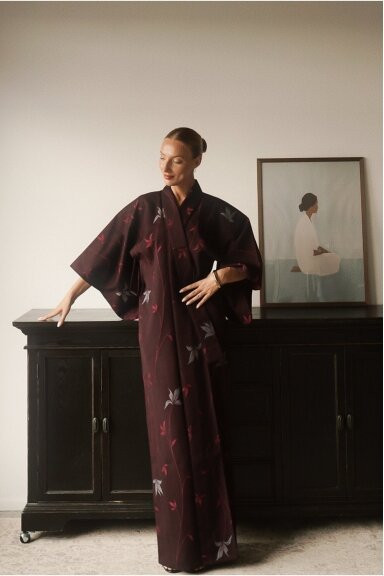 Vintage Authentic Japanese Kimono Hand Made One Size