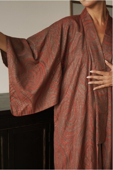 Vintage Authentic Japanese Kimono Hand Made One Size 2 Vintage Authentic Japanese Kimono Hand Made One Size 2