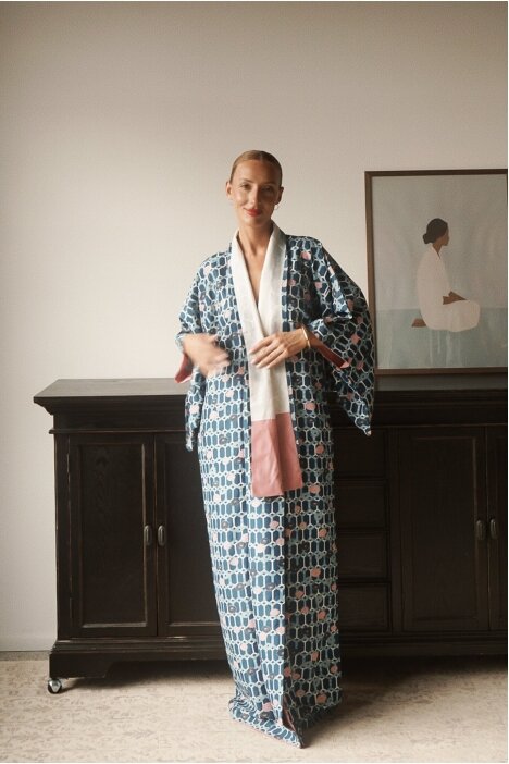 Vintage Authentic Japanese Kimono Hand Made One Size