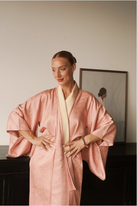 Vintage Authentic Japanese Kimono Hand Made One Size