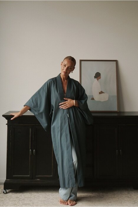Vintage Authentic Japanese Kimono Hand Made One Size