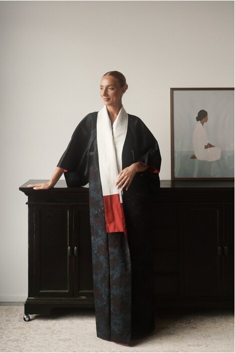 Vintage Authentic Japanese Kimono Hand Made One Size