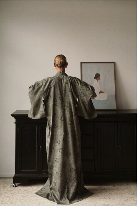 Vintage Authentic Japanese Kimono Hand Made One Size
